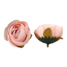  Élethű selyemvirág halvány barack boglárka fej 4 cm dekoráció