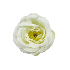  Élethű selyemvirág tearózsafej fehér-lime 5 cm dekoráció
