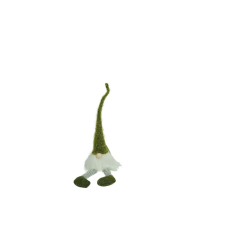Elf karácsonyi dísz, Flippy, zöld/fehér, textil, 52 cm karácsonyi dekoráció