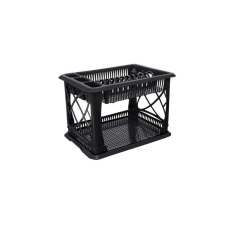 Elif Plastik Emeletes edényszárító tálcával – 47×30×27 cm Fekete konyhai eszköz