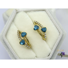  Elin antiallergén kék kristályköves fülbevaló-14K fülbevaló