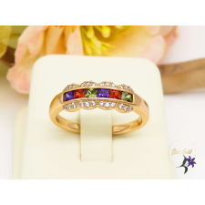  Elissa antiallergén színes cirkóna köves gyűrű 18K gyűrű