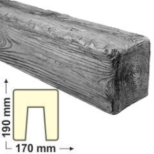 Elite Decor DecoWood Szürke-170 Rusztikus poliuretán gerenda (EQ004) tapéta, díszléc és más dekoráció