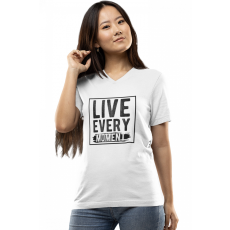  Élj meg minden pillanatot - Női V-Nyakú Póló