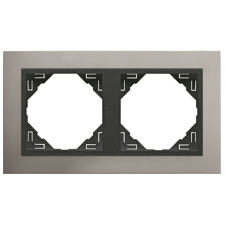 ELKO EP Hungary Efapel 90920_TUS METALLO Kettes keret, alumínium/szürke villanyszerelés