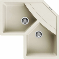 ELLECI - Gránit mosogatótálca Unico CORNER sarok G62 Bianco Antico mosogatótálca