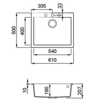 ELLECI - Mosogatótálca Quadra 110 K86 Black mosogatótálca