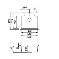 ELLECI - Mosogatótálca Sintesi 105 K96 White inox tartozékokkal mosogatótálca