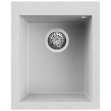 ELLECI Quadra 100 G68 Bianco Gránit mosogatótálca (LGQ10068)Munkalapra szerelhető (LGQ10068) mosogatótálca