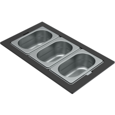 ELLECI - Tároló edény háromrészes gourmet 378 inox HPL kerettel papírárú, csomagoló és tárolóeszköz