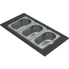 ELLECI - Tároló edény háromrészes gourmet 418 inox HPL kerettel papírárú, csomagoló és tárolóeszköz