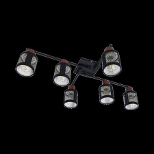 Elmark DELIA CEILING 6 égős mennyezeti lámpa fekete / vörös borostyán világítás