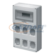 Elmark ipari csatlakozódoboz, üres, 6 aljzat, 8 modul, IP65, 320x510x135mm, szürke villanyszerelés