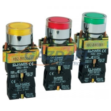 Elmark LED-es ipari nyomógomb, EL2-BW3471, 24V, 6A, piros villanyszerelés