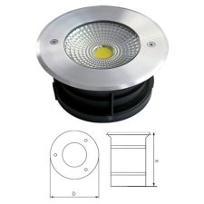 Elmark LED kültéri, talajba süllyeszthető lámpatest, króm, Ø210 mm, 2400 lm, 5500 K, 30 W kültéri világítás