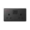 Elmark LONDON DOUBLE SOCKET WITH 1P BUTTON SWITCH NEON AN