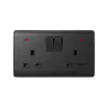 Elmark LONDON DOUBLE SOCKET WITH 2P BUTTON SWITCH NEON AN