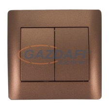 Elmark "Rhyme" süllyesztett dupla váltókapcsoló, metál kávé villanyszerelés