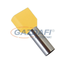 Elmark szigetelt dupla érvéghüvely, tejes-sárga, 2x16mm2, 14mm, TE16-14, 100db/csomag villanyszerelés