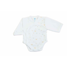  Elöl patentos baba body, hosszú ujjú, madárka mintás kombidressz, body