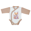  Elöl patentos hosszú ujjú baba body Erdő állatai mintával
