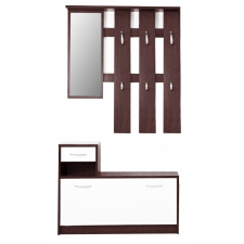  Előszoba összeállítás, wenge, fehér, MECKI bútor