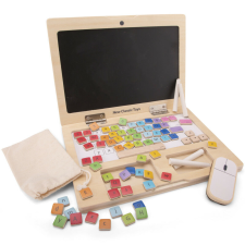 Első laptopom - fa játék laptop krétával és mágneses billentyűkkelNew Classic Toys készségfejlesztő