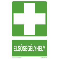  Elsősegélyhely - utánvilágító öntapadó, 297*210 információs tábla, állvány