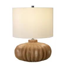 Elstead Lighting Elstead modern asztali lámpa woodside barna tejszínes elswoodside-tl világítás