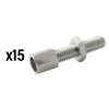ELVEDES M6 üreges bowdenfeszítő csavar, 20 mm (15 db/csomag) ELVEDES Bicikli alkatrészek Kerékpár alkatrészek Kerékpár fékek és váltók