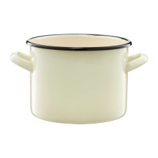 Emalia Olkusz zománcozott fazék 18 cm/3 l krém/fekete edény