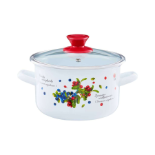  Emalia Olkusz zománcozott fazék fedővel 16 cm/2 l áfonya edény