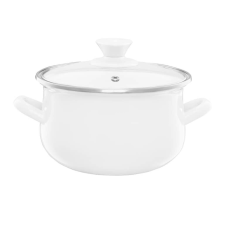 Emalia Olkusz zománcozott fazék fedővel 20 cm/3.8 l fehér edény