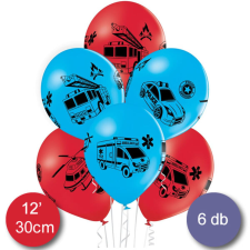  Emergency járműves party lufi 6db party kellék