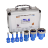 EMIKOO TLS lyukfúró készlet 6-12-14-16-27-32-51 mm - alumínium koffer