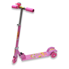 Emili Összecsukható mintás roller gyerekeknek - 3 kerekes, csengővel / rózsaszín roller