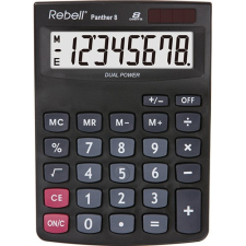 EMMI Kft. Rebell 8 számjegyes irodai számológép, elem+napelem, gyökvonás,%,+/- számológép