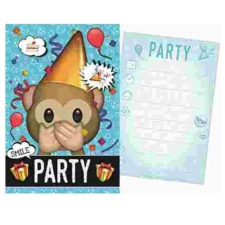 Emoji party meghívó kék party kellék