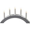 Emos 5 izzós gyertyatartó E10 fa szürke, íves, 20x38 cm, beltéri, meleg fehér