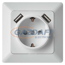 Emos A6000.1 dugalj védőtüskével és USB kimenettel, max. 2.1A villanyszerelés