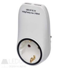 Emos Aljzat 2xUSB SCHUKO, fehér Emos villanyszerelés