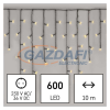 Emos D4CW03 LED karácsonyi jégcsapok, 10 m, kültéri és beltéri, meleg fehér, programokkal, 9 W, 230 V AC, IP44