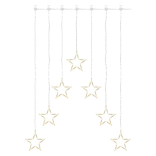 Emos DCGW14, LED karácsonyi fényfüggöny – 7 csillag, 67x125cm, kültéri és beltéri, meleg fehér kültéri izzósor