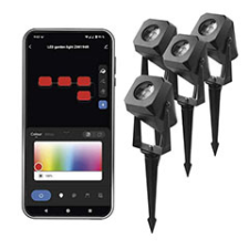 Emos GoSmart leszúrható LED lámpa (4db) fekete ház (4x1.5W) RGBIC+CCT, IP65 kültéri világítás
