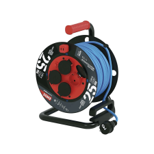 Emos Hosszabbító dob 25m, 4S, Weatherproof kék, IP44, 3680W, 230V (P08625W) hosszabbító, elosztó