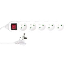 Emos Hosszabbító kábel kapcsolóval - 5 aljzat, 5 m, 3× 1,5 mm2 kábel és adapter