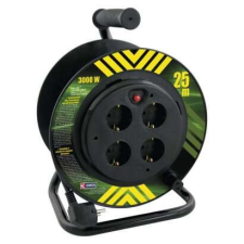 Emos Kábeldob 25 m / 4 aljzat / fekete / PVC / 230 V / 1,5 mm2 hosszabbító, elosztó