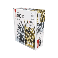 Emos kültéri és beltéri, 2in1LED fényfüzér, 10méter, 100Led, programozható, meleg/hideg fehér (D4Al05) () kültéri világítás
