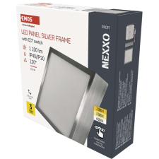 EMOS LED felületi lámpatest NEXXO, négyzet, ezüst, 12,5W, CCT világítás