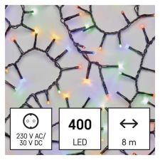 Emos LED fényfüzér 8m 400LED időzítős többszínű (D4BM02) karácsonyfa izzósor